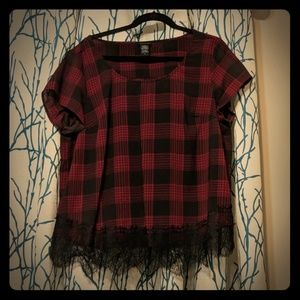 Torrid Plaid Tulip Back Blouse